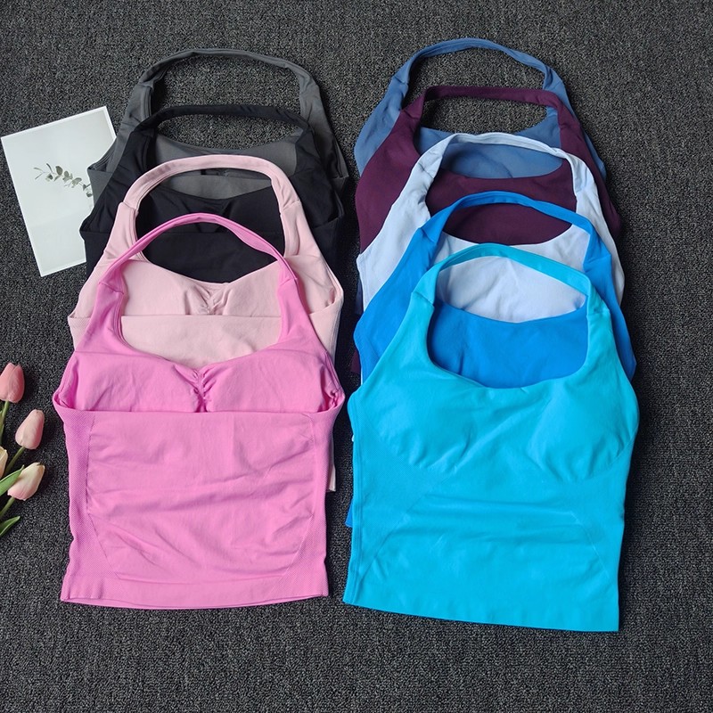 Suspender Tank Top - Haut à licou sans couture pour
