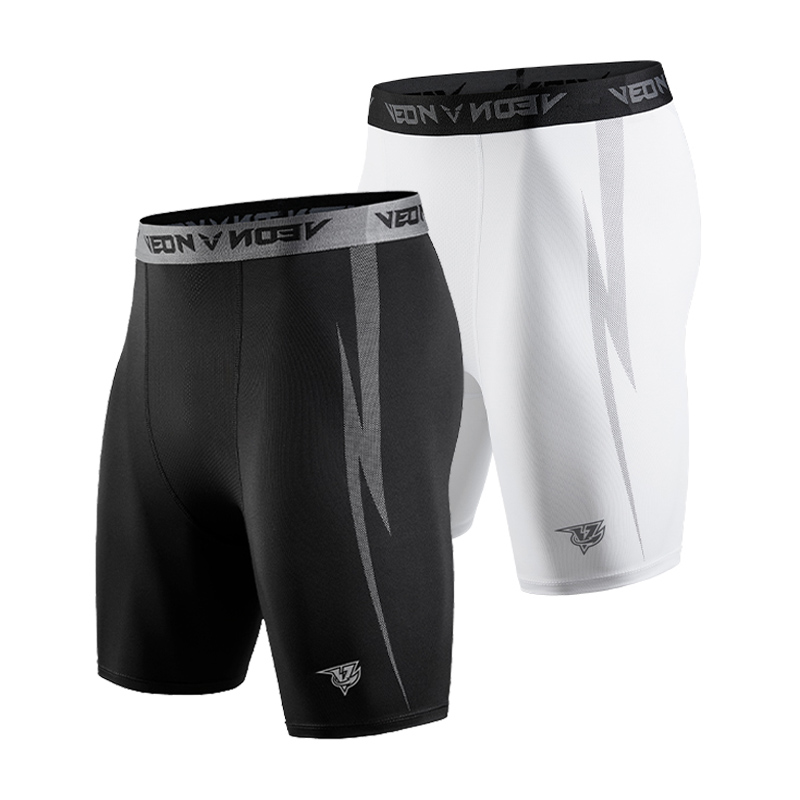 Compression Shorts Athletes - Noir Shorts de Compression Hommes Spandex