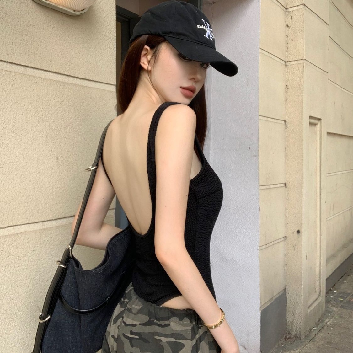 Barboteuse à bretelles noires  - Tank Top Ribbed avis et prix